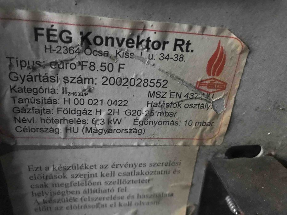 Конвектор газовий чавунний Feg Euro GF-70 (6,3 кВт) Угорщина