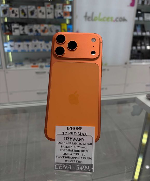 Iphone 17 Pro Max 512GB Bat 100% Telakces Felicity *Raty 0%