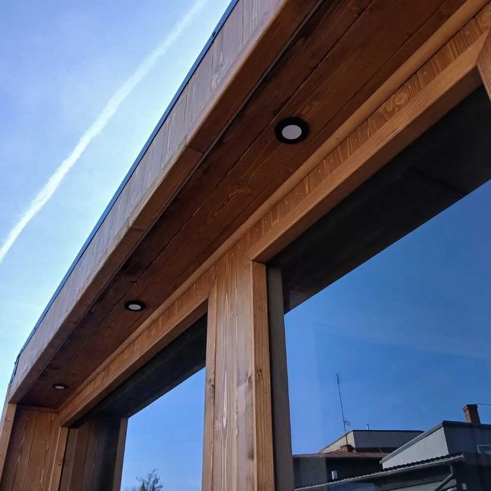 Sauna ogrodowa 6 × 2,5 m + JACUZZI  gotowa strefa SPA — PRODUCENT
