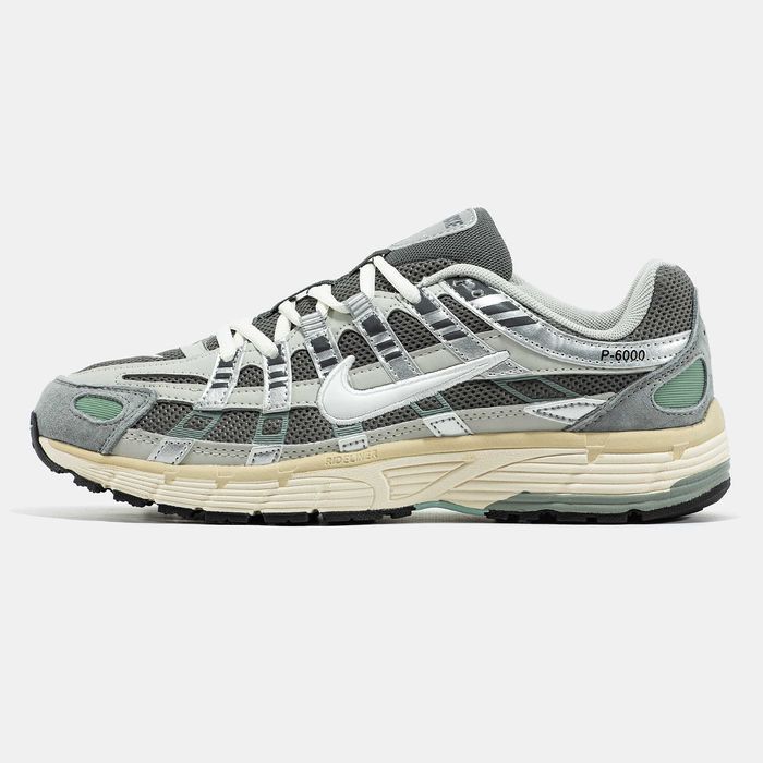 Кросівки Nike P-6000 Grey/Green premium | Кроссовки Найк чоловічі жіночі