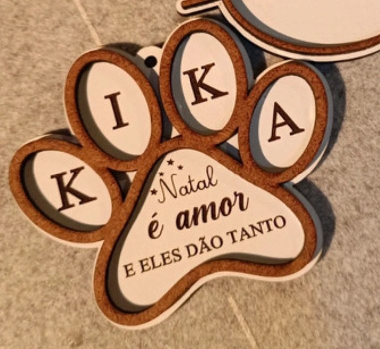 Enfeite decoração de Natal cão ou gato
