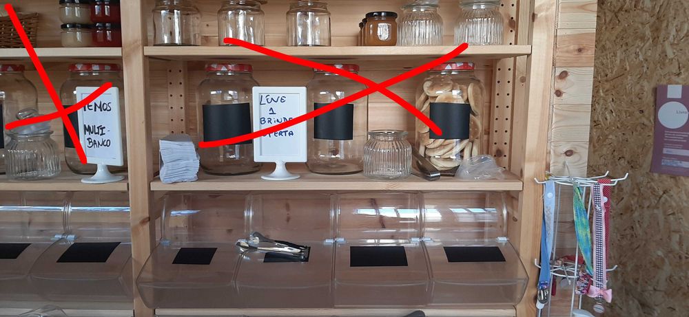Expositor de gomas, chás,  frutos secos etc