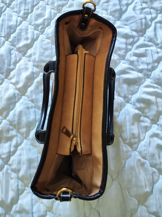 Bolsa tote bege e preto