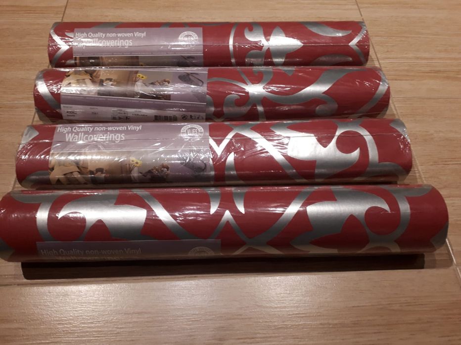 Tapeta Glamour Vinyl malinowo-srebrna