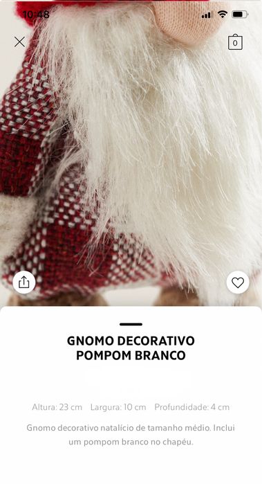 Gnomo Decorativo Pompom Branco Zara Home NOVO