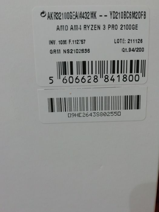 Processador AMD RYZEN 3 2100GE novo.