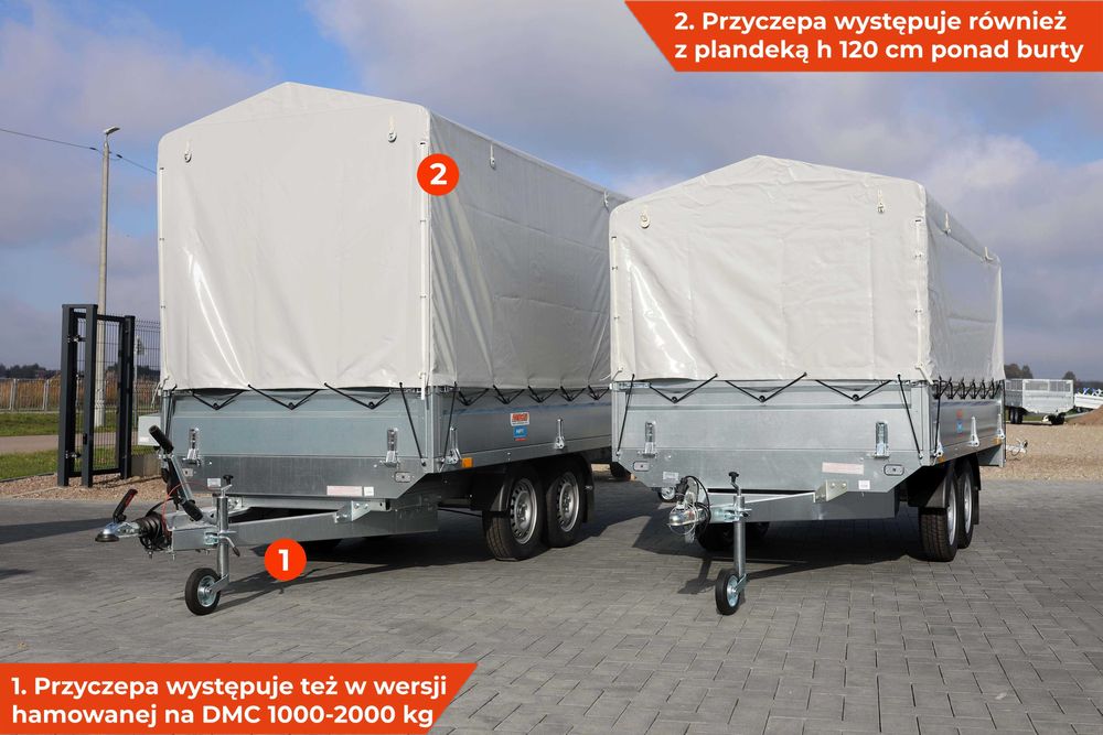 Przyczepka z plandeką koła pod spodem Neptun Nordica 302 x 151 x 40 FV