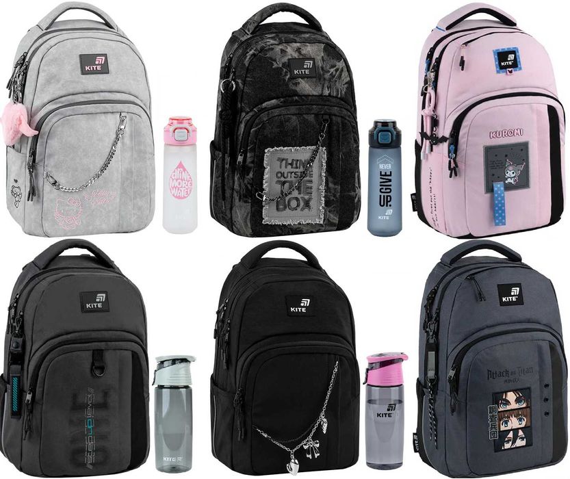Рюкзак Kite Education teens 2578M пенал Kitty Kuromi Black