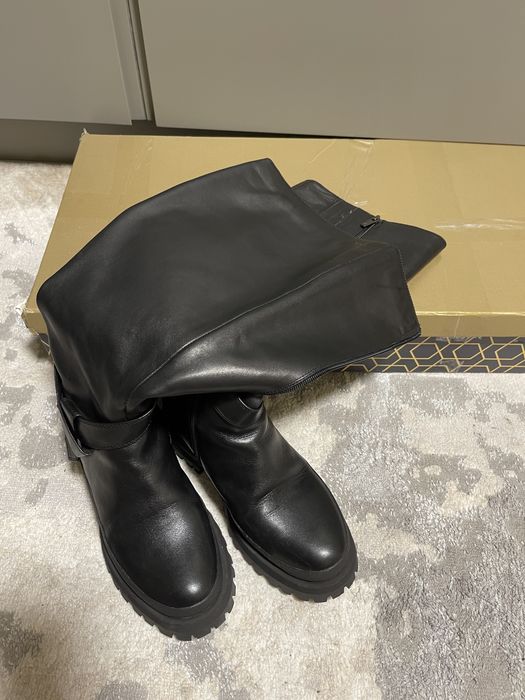 Шкіряні єврозимa attizzare чоботи сапоги 36 ботфорти зимние кожаные