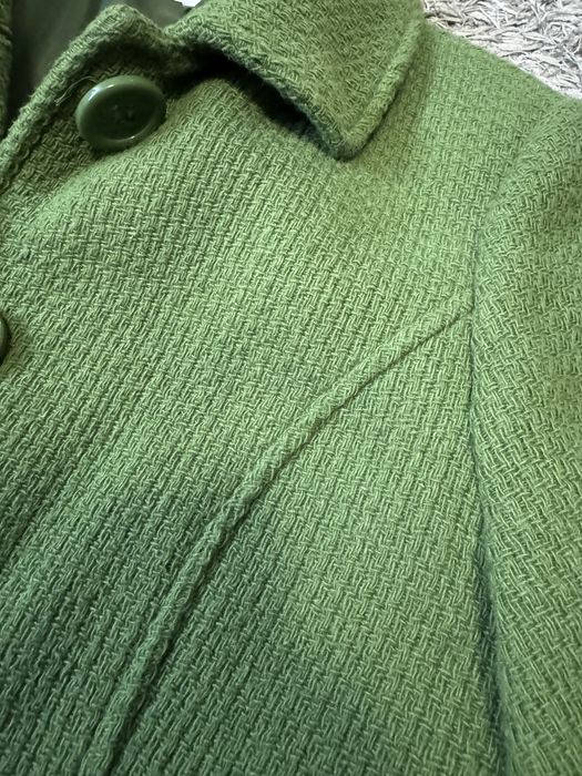 Płaszcz damski Petite Collection jesień/zima damski zielony splot