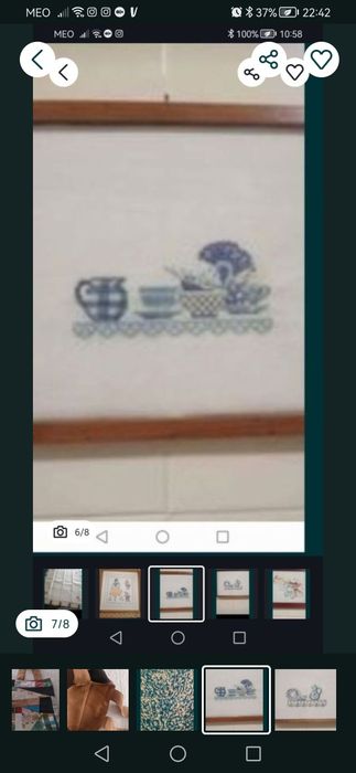 Sacos feito mão + tapete+ quadros ponte de cruz+copos Arcopal