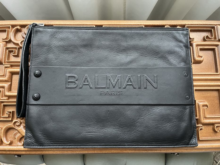 Кожаный клатч BALMAIN