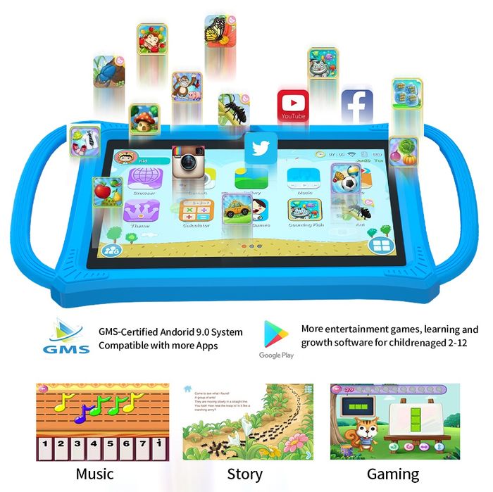 Tablet para Criança 7 polegadas Azul ou Rosa(Artigo Novo)