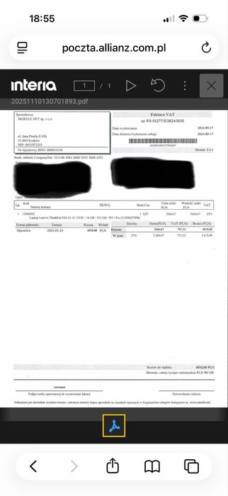 Laptop biznesowy Lenovo ThinkPad E16 gen.1  Intel core i5  16GB DDR4