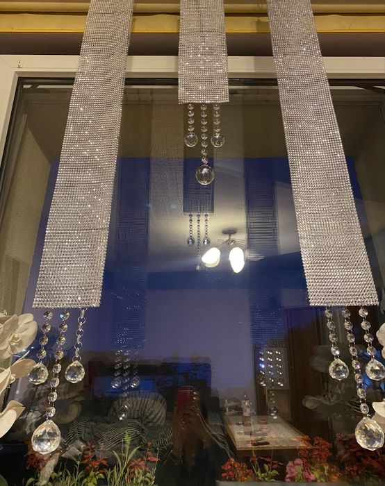 Panel cyrkonie 3 elementy kryształowe szklane kule 120cm