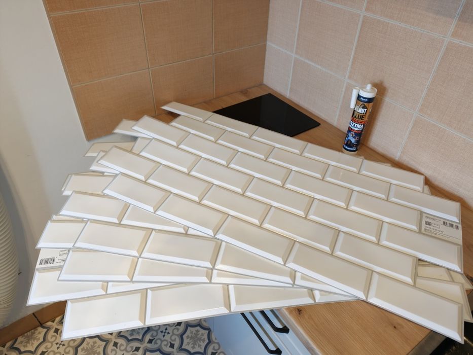 Panele Ścienne PCV Białe Płytki Kafelki Do Kuchni 12x0,46m2