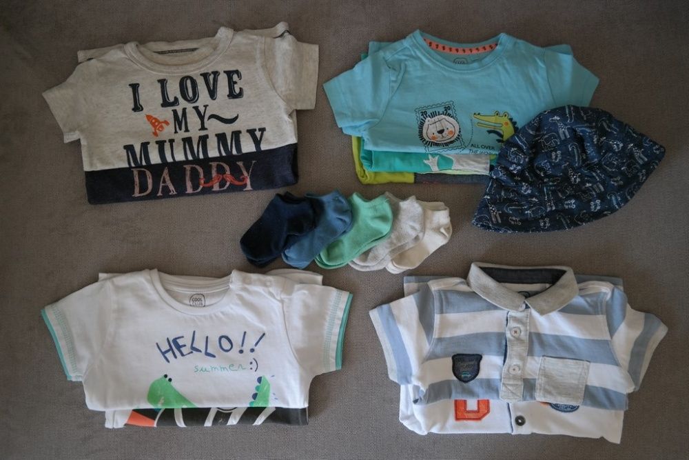 Bluzeczki t-shirt Next CoolClub czapka skarpetki H&M 68 lato