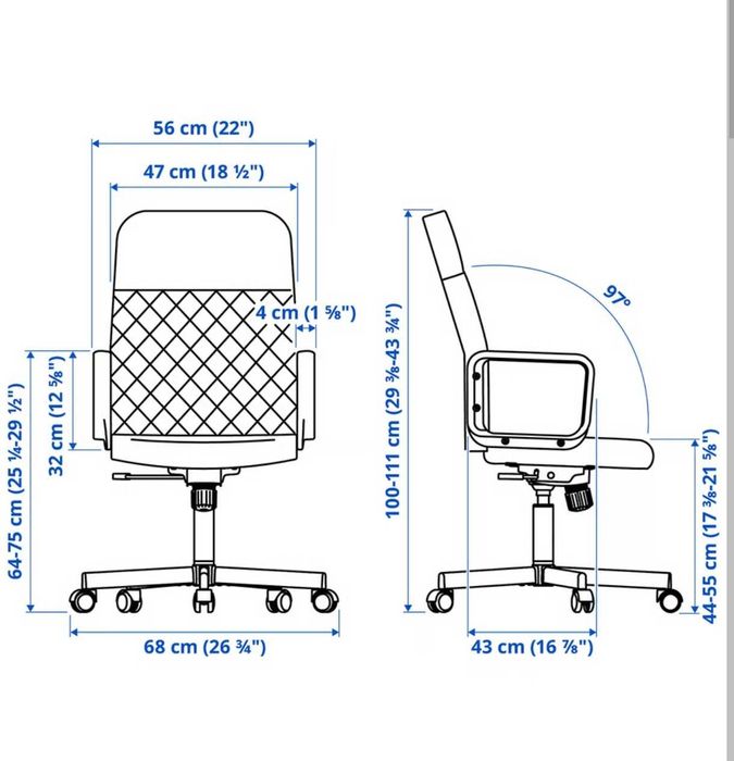 Cadeira de escritório como nova
