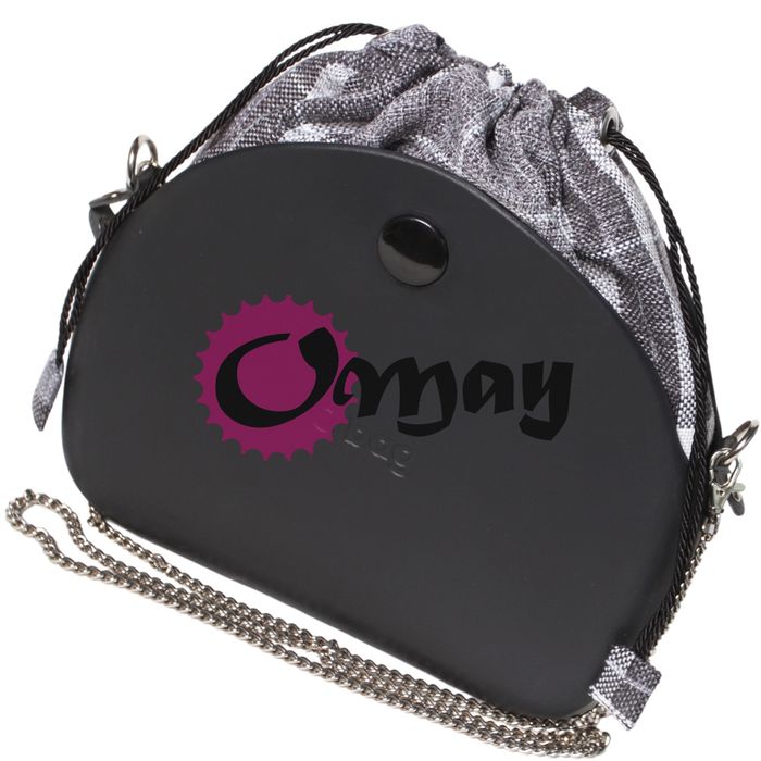 CZARNY organizer OBAG MOON LIGHT worek szara krata 2 kieszenie OMAY