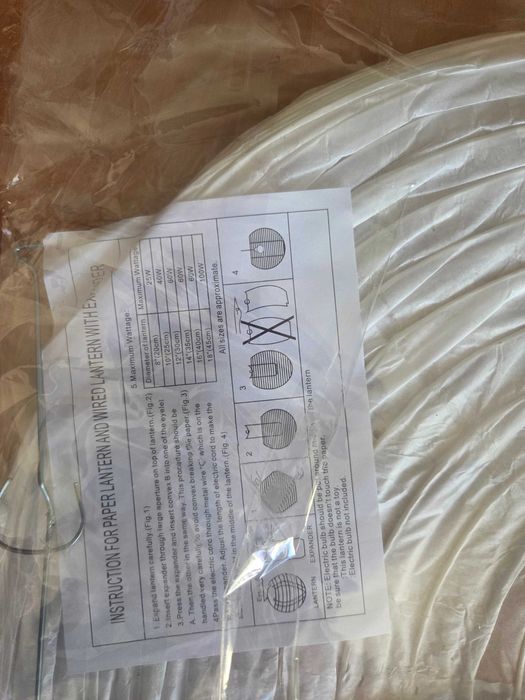 Lampion abażur biały