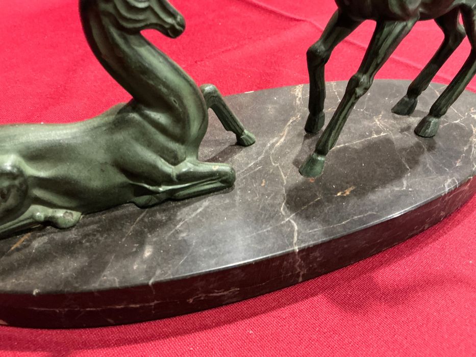 Pisa papéis escultura veados meta mármore c 27x19 cm,   Anúncios abaixo
