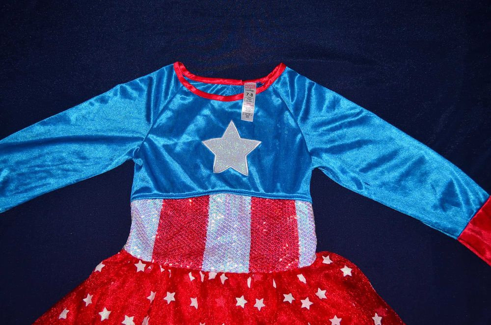 Платье Капитанша Америка 7-8лет карнавальный костюм маскарадный образ