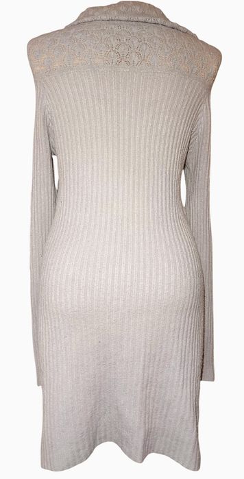 Beżowa Tunika Sukienka sweter golf M-L-XL (38-40-42)