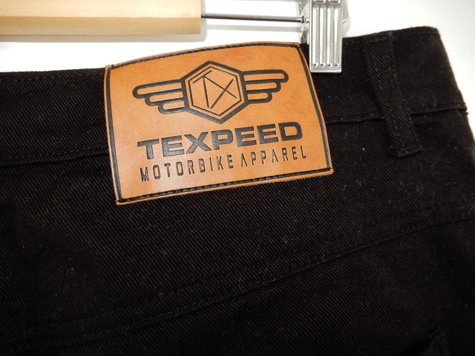 Spodnie jeansowe dżinsowe czarne cargo motocyklowe Texped 38/30 54