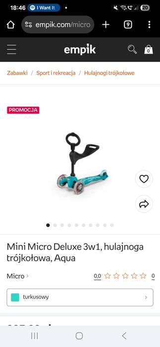 Hulajnoga mini micro pomarańczowa 3w1