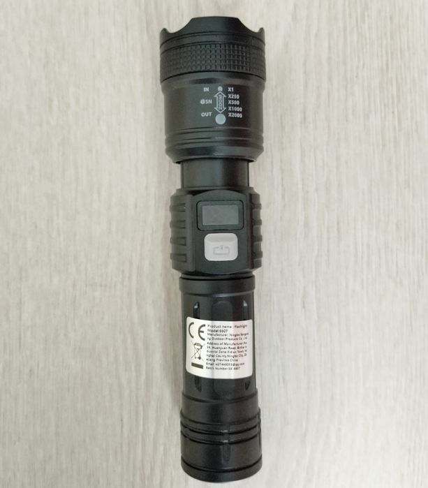 Фонарик с зумом, 800mAh, ручной  аккумуляторный