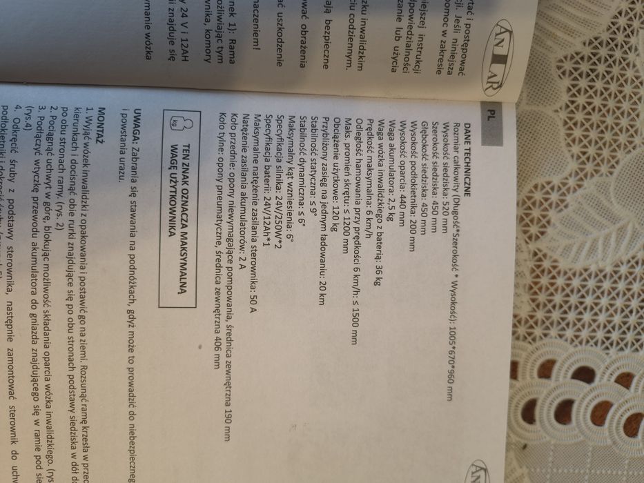 Wózek inwalidzki elektryczny antar
