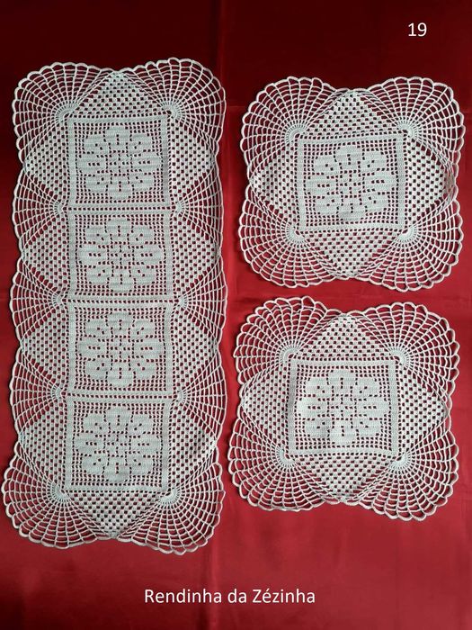 Naperons de quarto em crochet artesanal