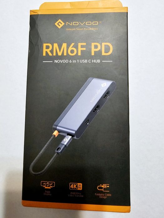 Хаб адаптер NOVOO USB-C 6 in 1