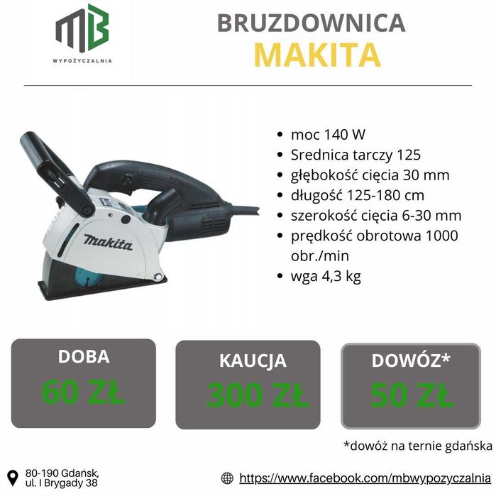 Wynajem Szlifierka do betonu/szlifierka podłogowa / Bruzdownica