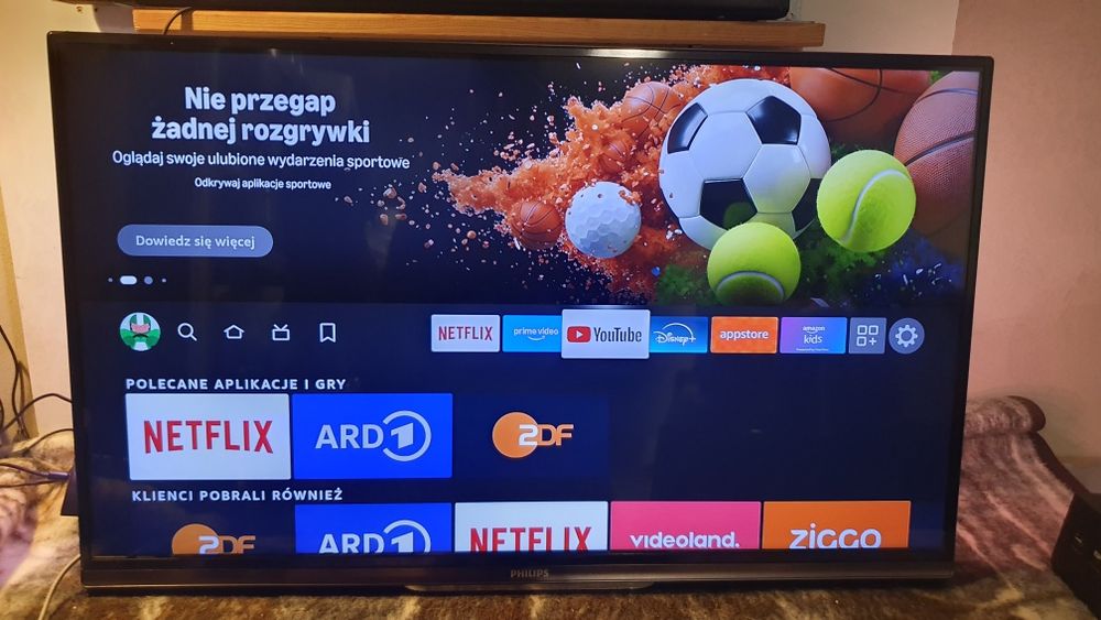 Telewizor LED Philips 37"+Amazon FireTv, SmartTv, Wi-Fi, Ambilight.