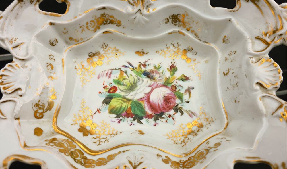 Duża, przedwojenna porcelanowa patera