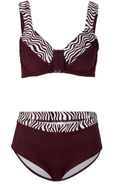 B.P.C bikini minimizer bordowy wzór zebry z figami r.46 (90D)