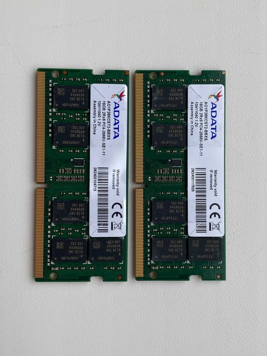 Оперативна пам'ять для ноутбука SODIMM 2х16GB DDR4 2666MHz Adata AO1P26KCST2-BBXS