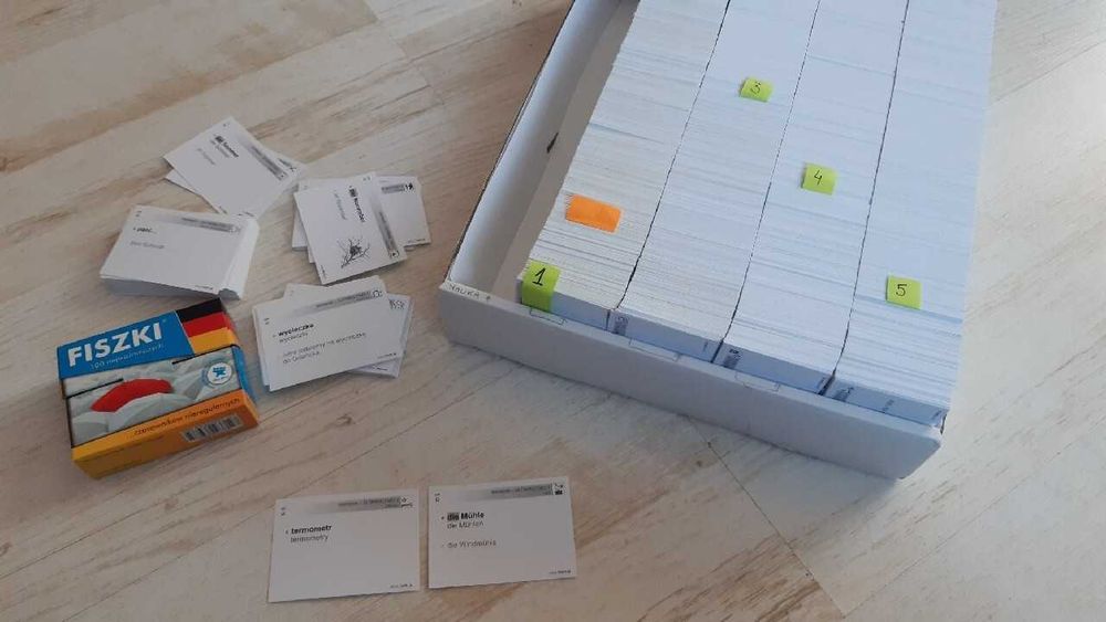 Fiszki Niemiecki poziomy 1-5 (A1-C1) + Memobox