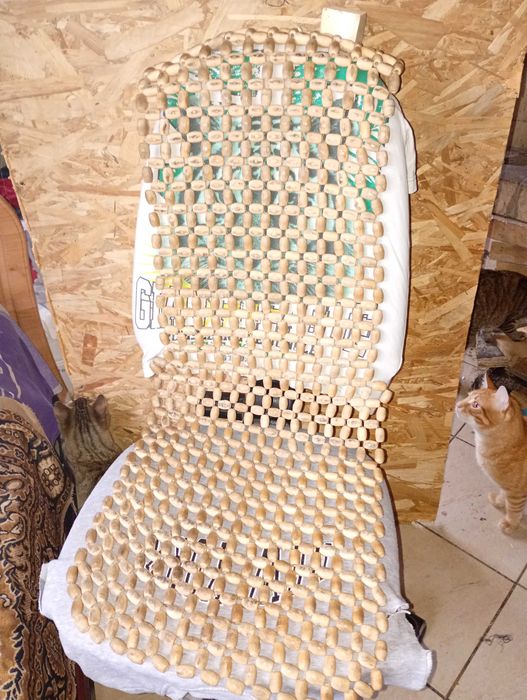 Масажна  накидка, чохол на авто сидіння, дерев'яна