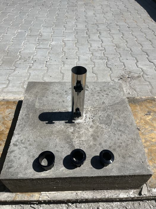 Base para Guarda-Sol em Betão Armado 110 kg com Tubo Inox
