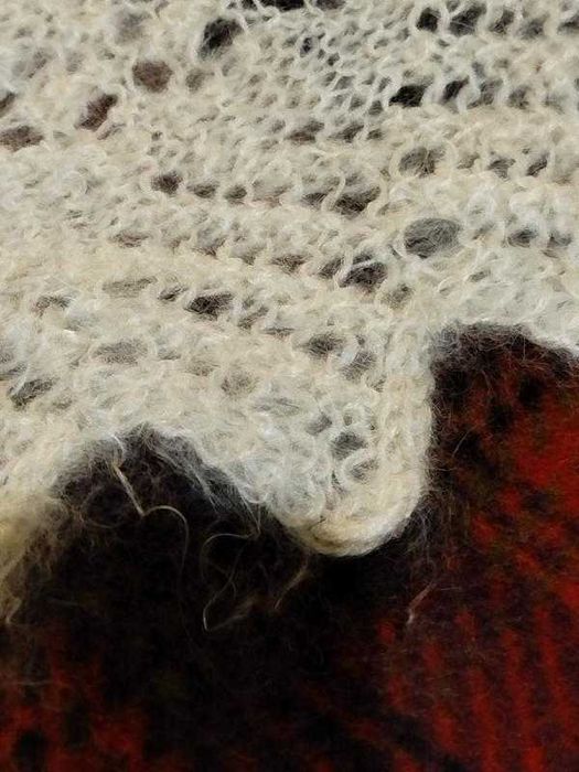 Большой пуховый платок белый паутинка