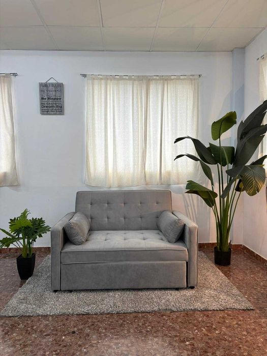 oferta sofa cama cinza novo envio gratis