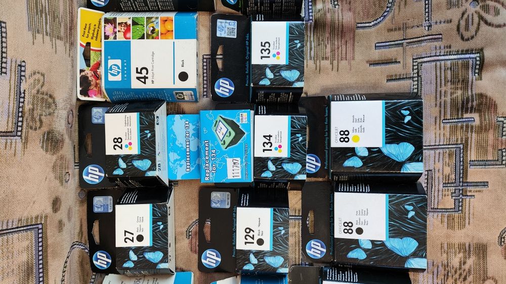 Картриджи для принтеров  HP   15, 23, 27, 28, 45, 56, 57, 78, 88, 100