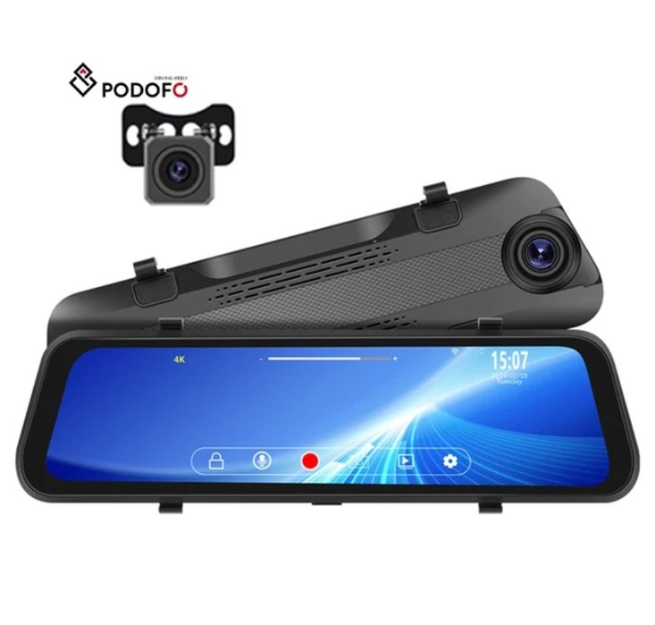 Espelho retrovisor 9,66 polegadas DashCam com 2 Câmaras 4K HD DVR NOVO