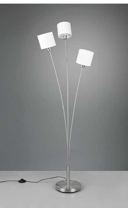 Lampa stojąca z metalu niklowanego matowego