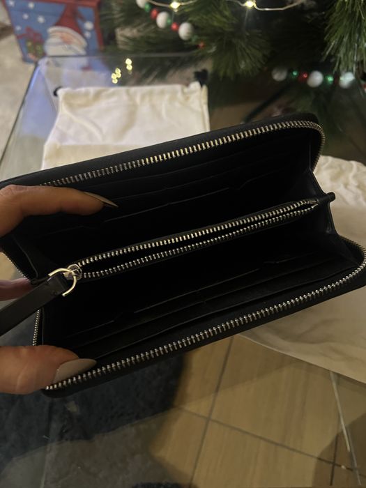 Karl Lagerfeld czarny skórzany portfel logo