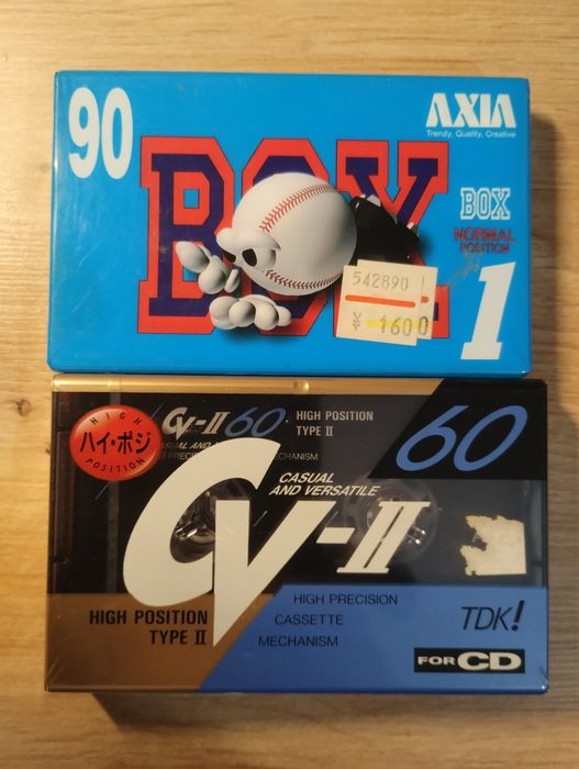 Вінтажні аудіокасети AXIA BOX 1 (90 хв) та TDK Cv-II (60 хв)-Японія, Стан NOS!