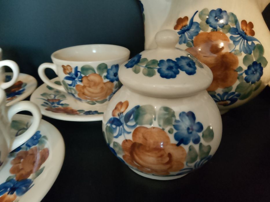 art deco piękny serwis do kawy prl