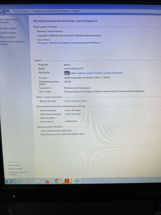 Lenovo all in one 21,5 cala